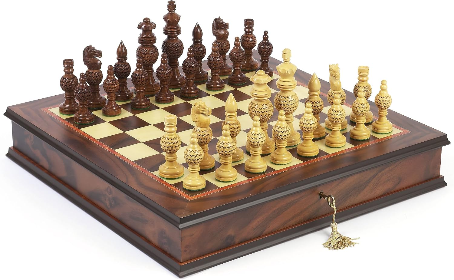 Monaco Deluxe Chessmen & Luxury Milano Cabinet Board from Italy