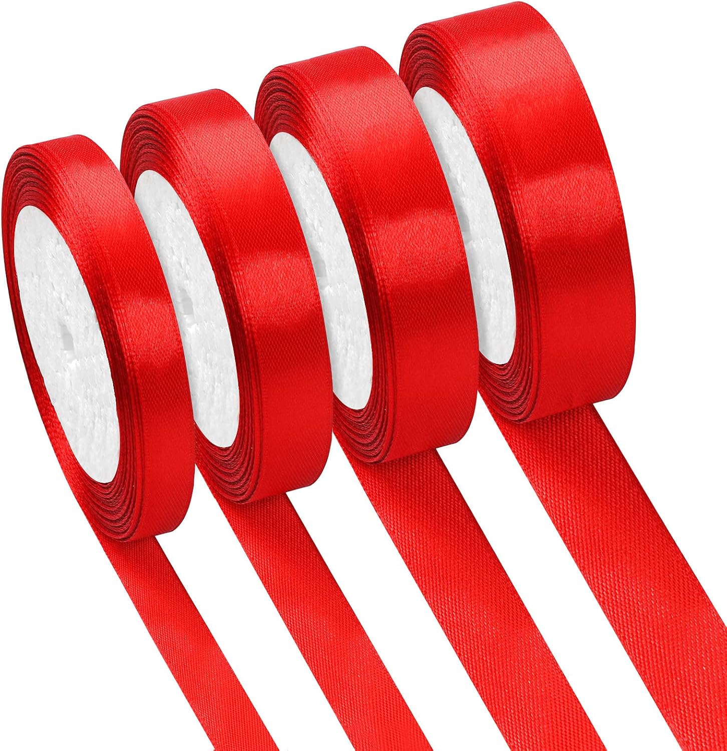 Red Ribbon, 100 Yards Christmas Ribbons for Gift Wrapping, Double Sided