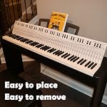 QMG Tableau de notes pour piano et clavier 88 Clés, utiliser derrière les clés, outil visuel idéal pour les débutants apprendre le piano ou le clavier, facile à configurer