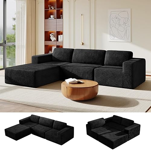 Vesgantti 119" Oversized Modular Sectional Sofa, Corduroy Cloud Couch with
