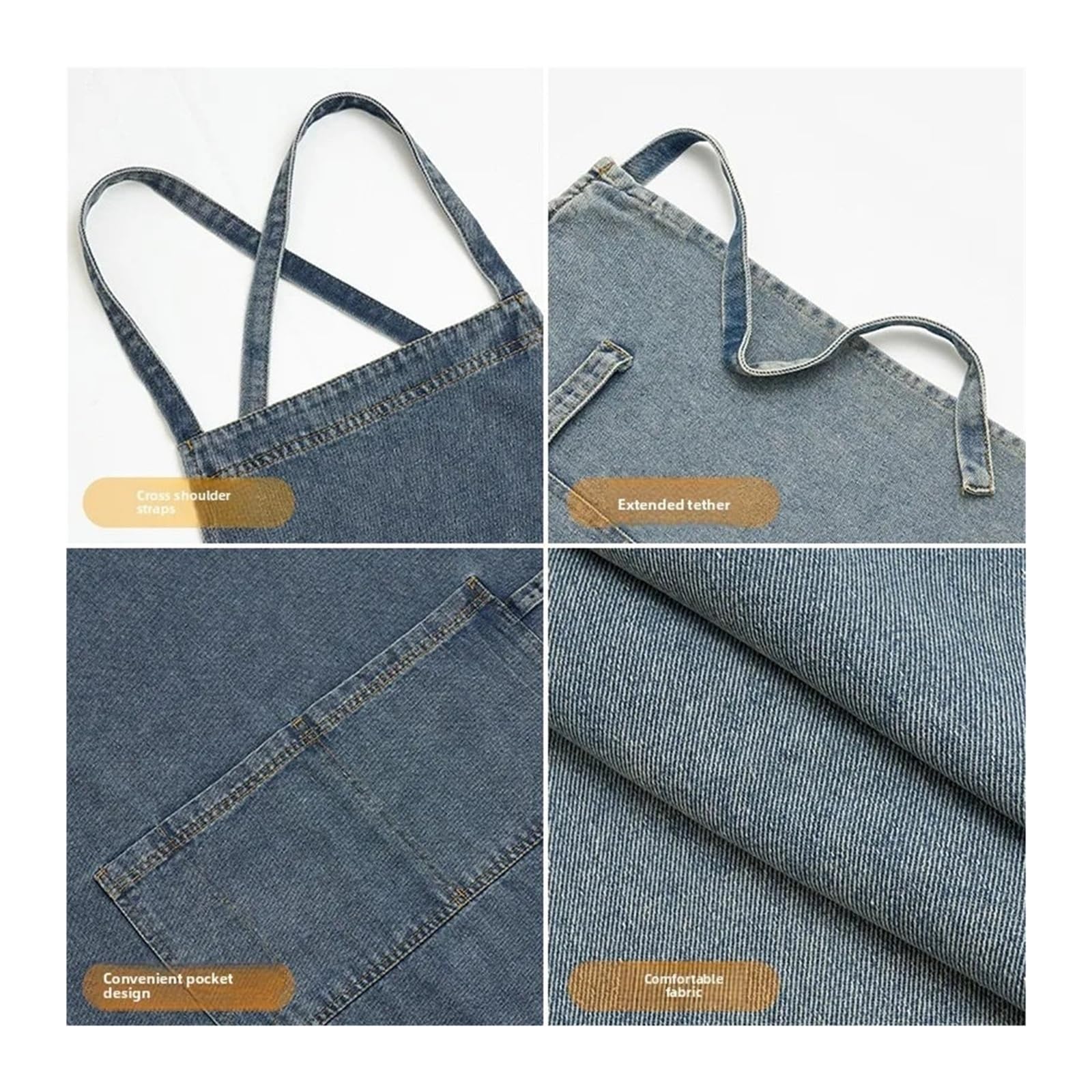 Generico Delantal for uso doméstico en la cocina, ideal for baristas, pintores y manualidades, unisex