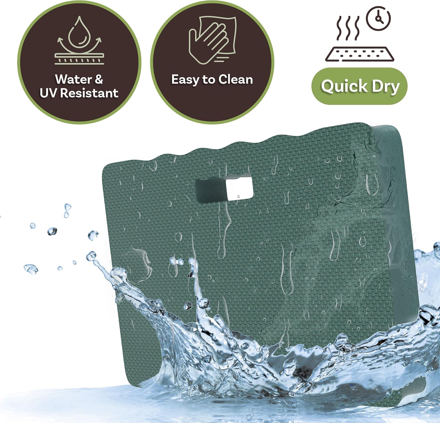 Kneeling Pad with Handle - Multiuse Extra-Thick EVA Foam Ergonomic Comfort Knee Protector for Gardening - Indoor or Outdoor Use by Pure Garden (Green)