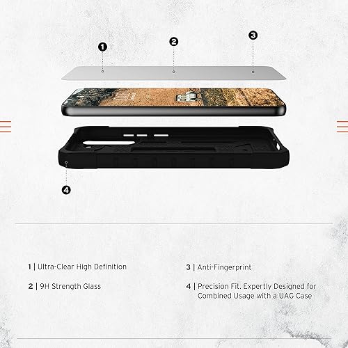 Miniatura 3 de URBAN ARMOR GEAR UAG - Protector de pantalla diseñado para Samsung Galaxy S22 Plus, protector de vidrio templado de 6.6 pulgadas - 9H, antihuellas,