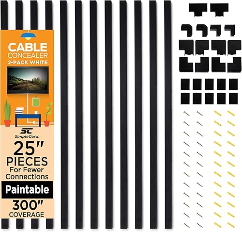 SimpleCord - Juego de 9 piezas de conexión de cable para kit organizador de cables - Gestión de cables para televisores de montaje en pared