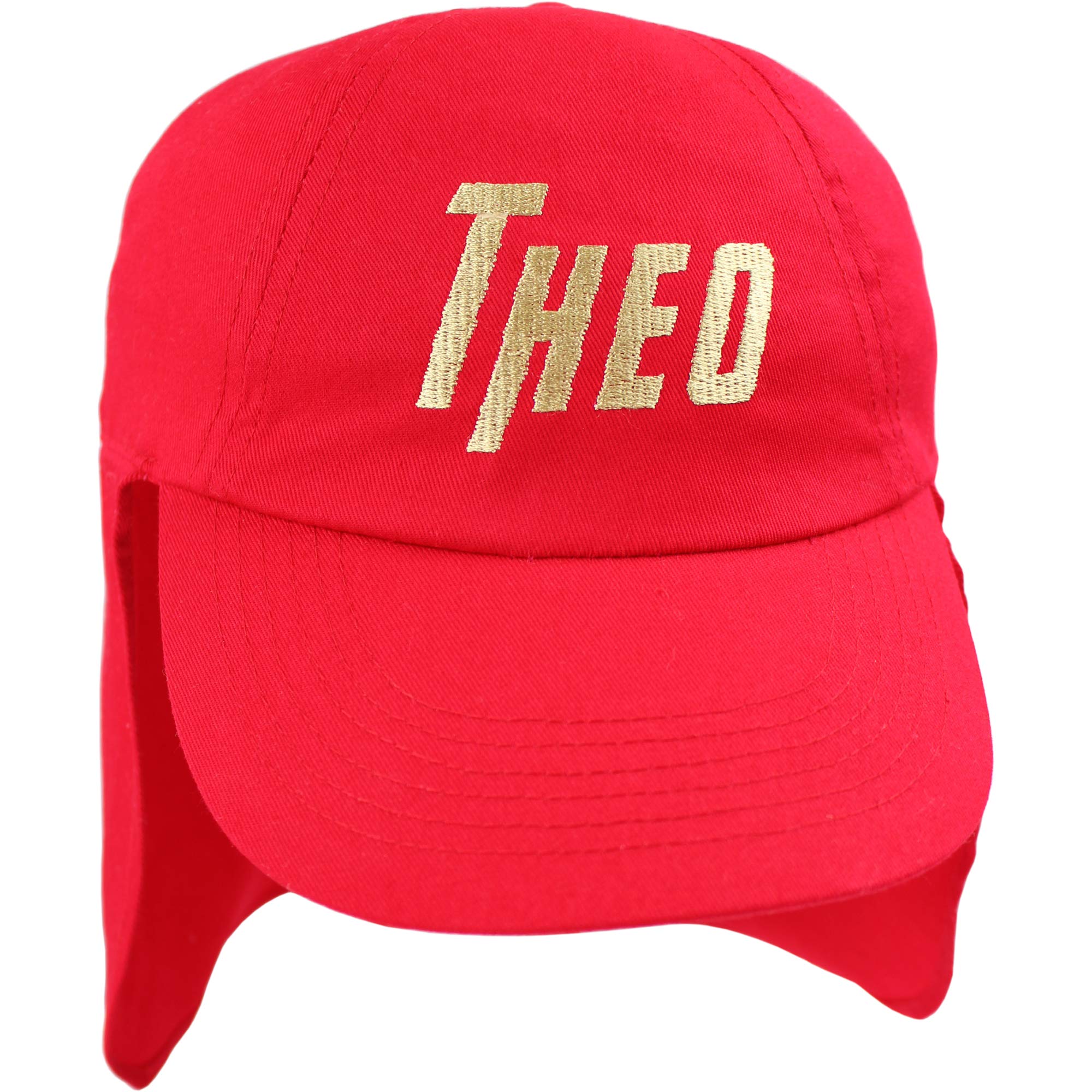 TeddyTs Personalised Junior Superhero Legionnaires Sun Hat (Red and Gold)