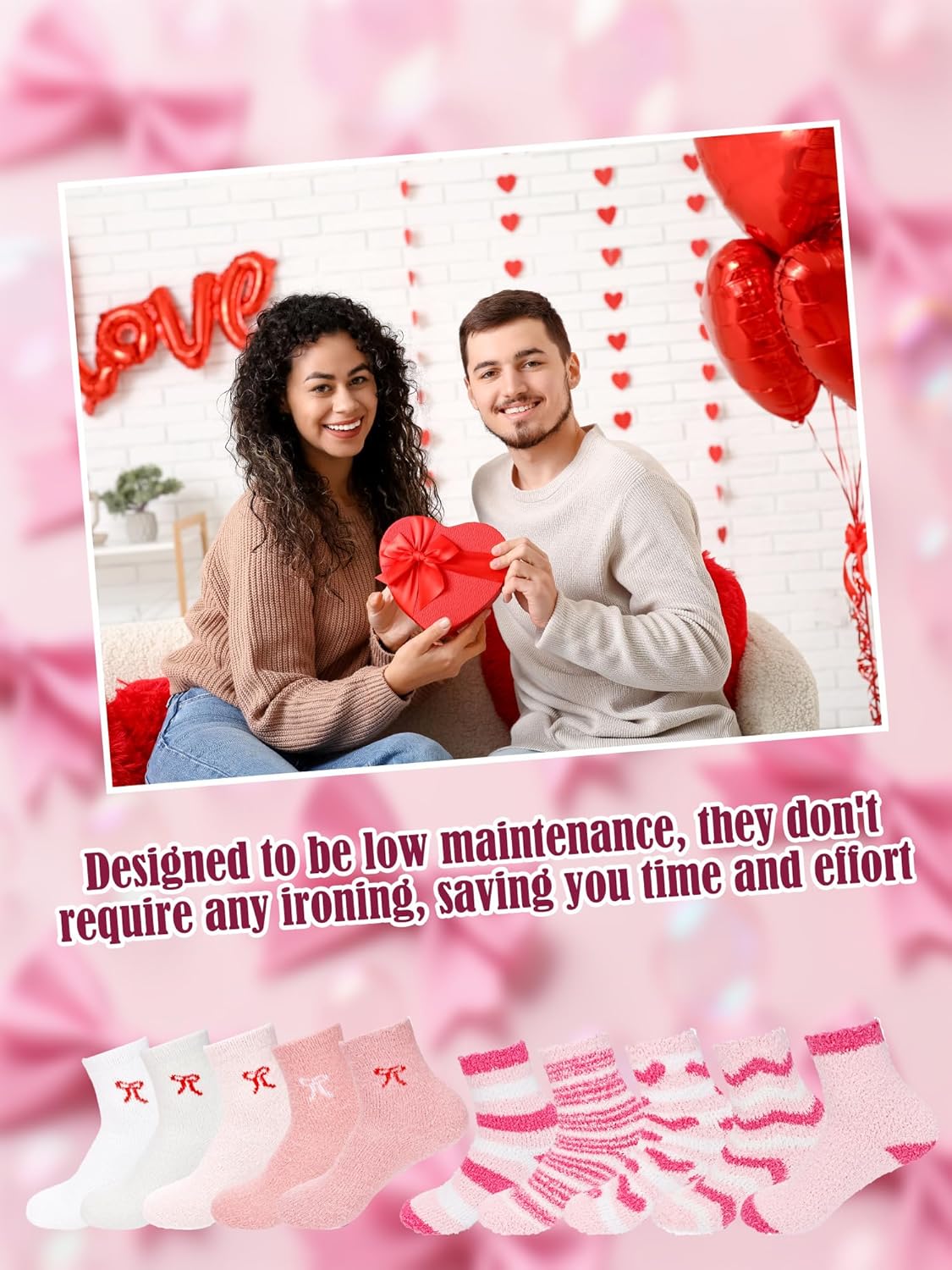 10 Pairs Womens Fuzzy Socks Warm Soft Thick Fluffy Cozy Socks for Valentine's Day Gifts Girl Winter Home Holiday New Year Gifts - Image 7