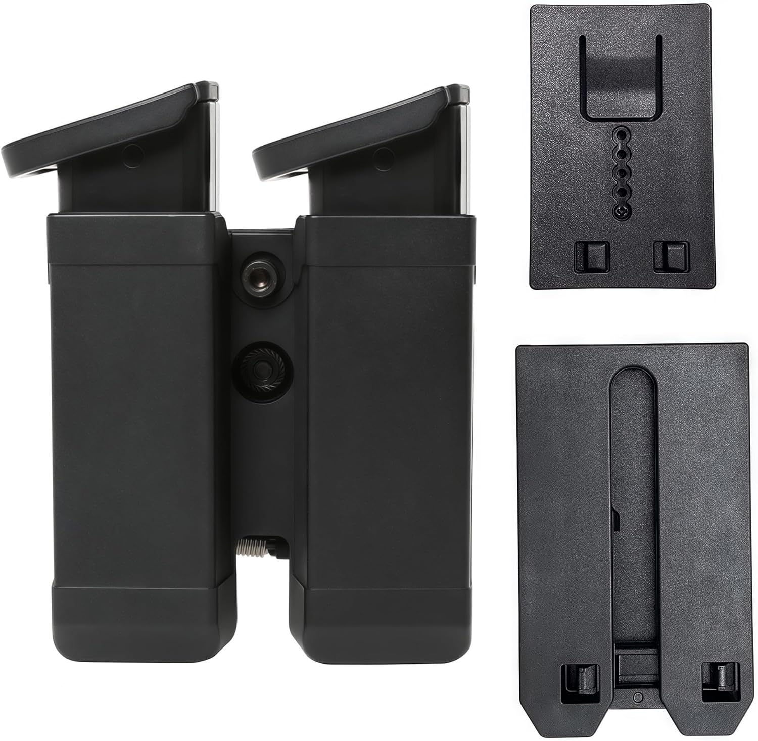TACNEX Double Stack Magazine Holster for 9mm & .40 S&W - Compatible with Glock, Sig Sauer, S&W, H&K, Beretta - Self-Adjusting Retention - MOLLE/Belt Clip