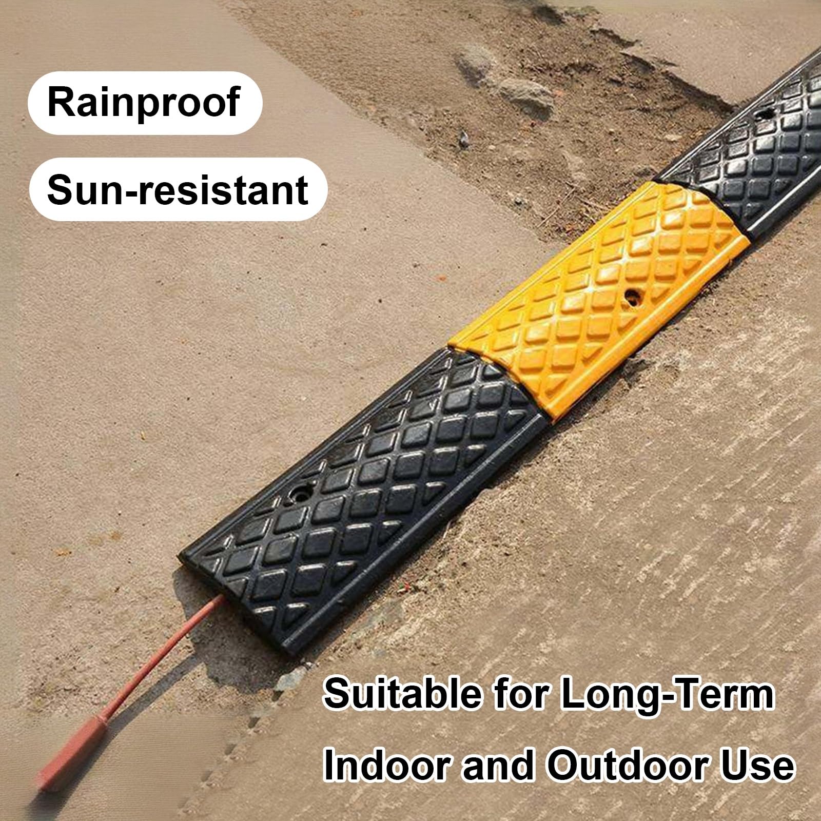 Canaleta Cables Suelo de 1 Canal, Rampa de Protección de Cable Resistencia, Protector de Cables para Suelo para Ocultar Cables/Mangueras/Tuberías, Carga de 2 Toneladas(100*20*3.6cm/39*8*1.4in)