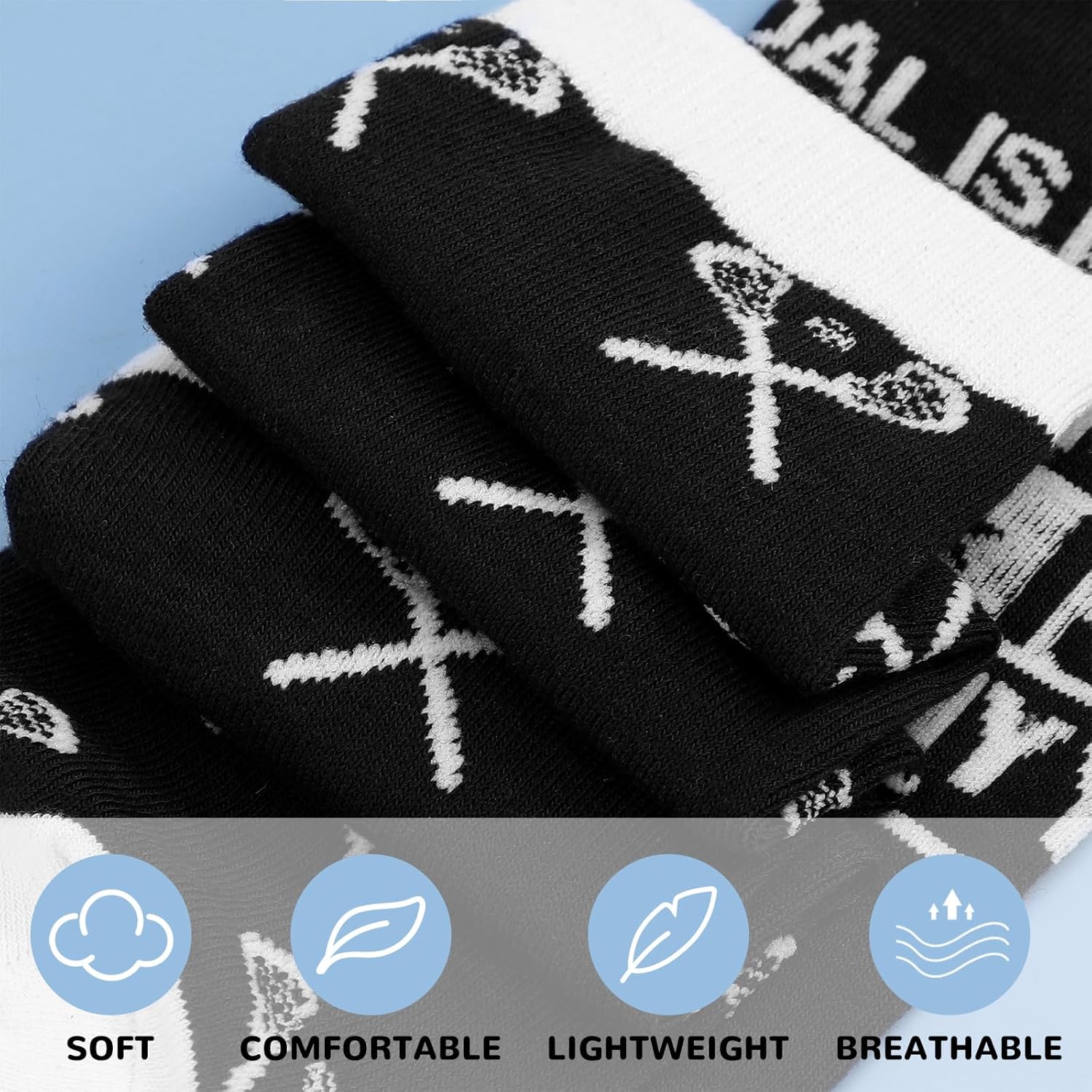 Jeyiour 2 Pair Lacrosse Socks Woven Mid Calf Hockey Athletic Socks for Men for Youth and Adult Basketball Football Baseball Sports Black and Navy Blue - Image 4