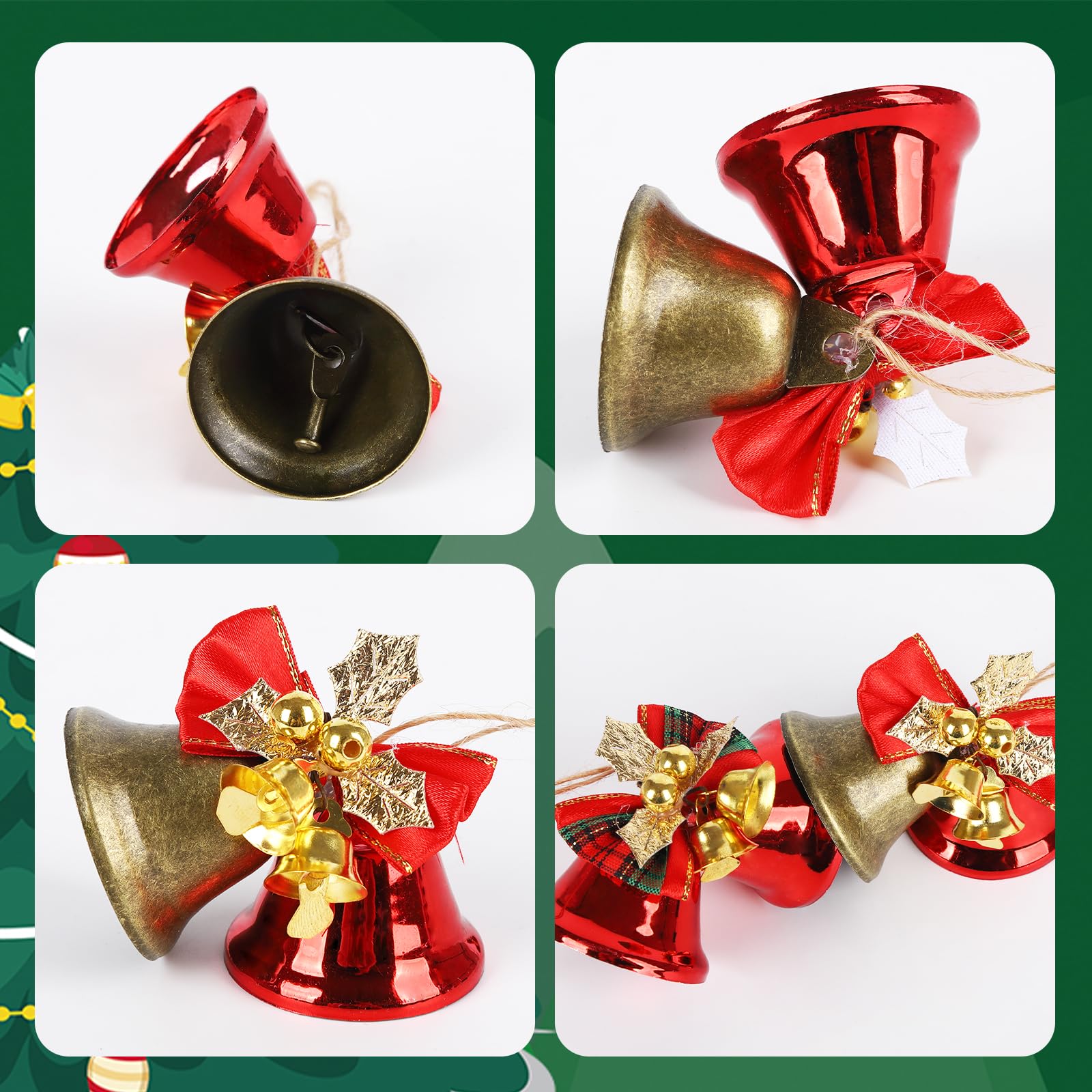 Ciieeo - 20 Mini Clochettes Décoratives En Alliage Pour Sapin De Noël - Ornées, 1.5x0.9 Cm - Pour Décorations De Fête - 2
