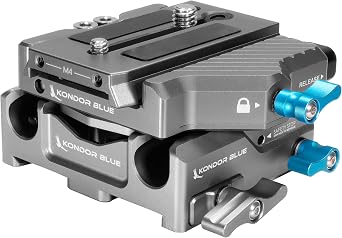 KONDOR BLUE | 501 Adjustable Baseplate 501 QR | Locking Height Adjustable Plate, Built-in 4mm hex Tool, ARRI Style Dovetail clamp | Space Gray