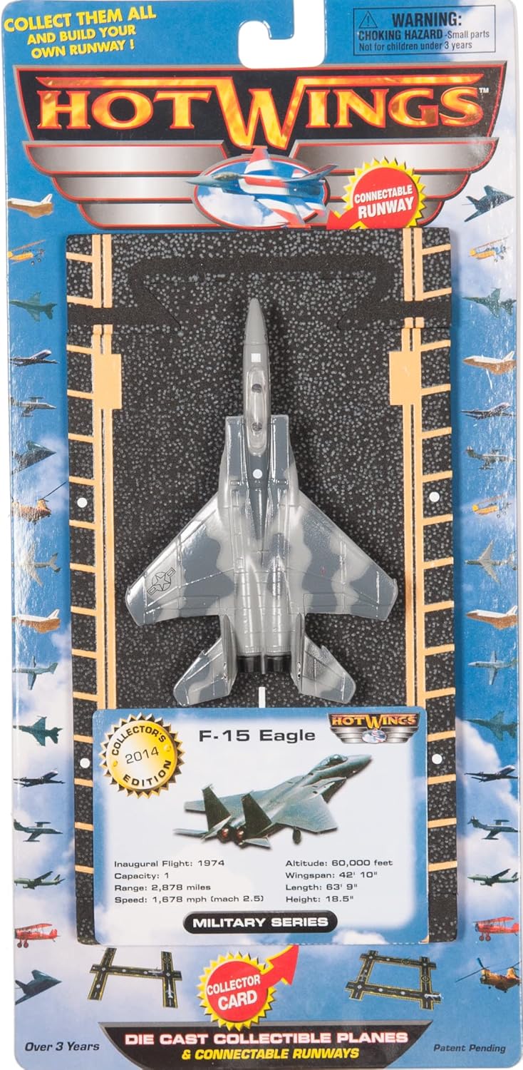 Hot Wings Planes Hot Wings F-15 Eagle (Military Markings) with Connectible Runway in Aviation Museums Nationwide