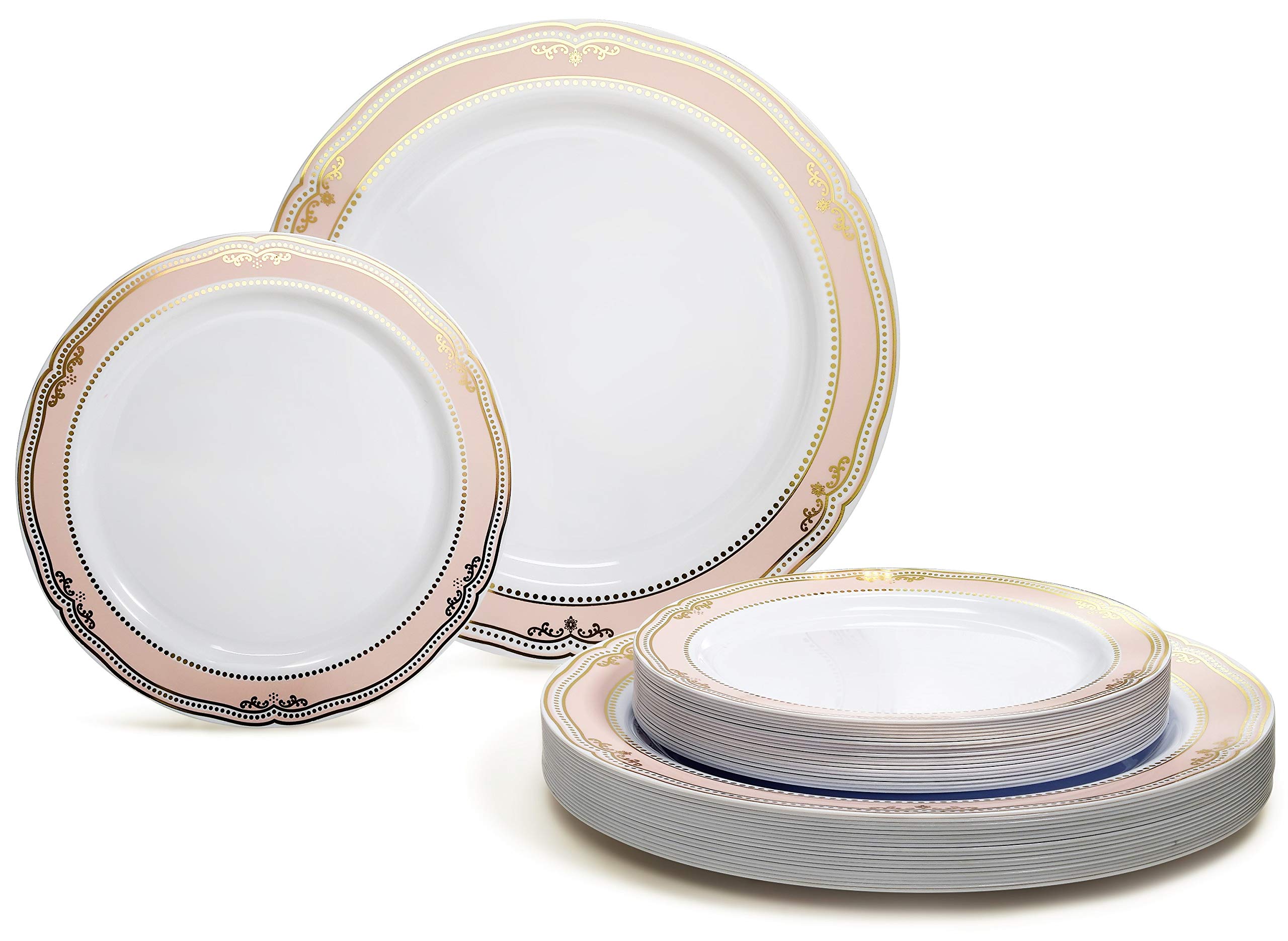 Blue & Gold Disposable Plates - 50 Piece Set -19