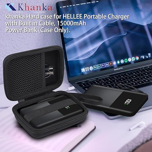 Miniatura 9 de khanka Estuche rígido para cargador portátil ZZI Tamaño de bolsillo 40000mAh Power BankCargador portátil HELLEE con cable integrado, banco de