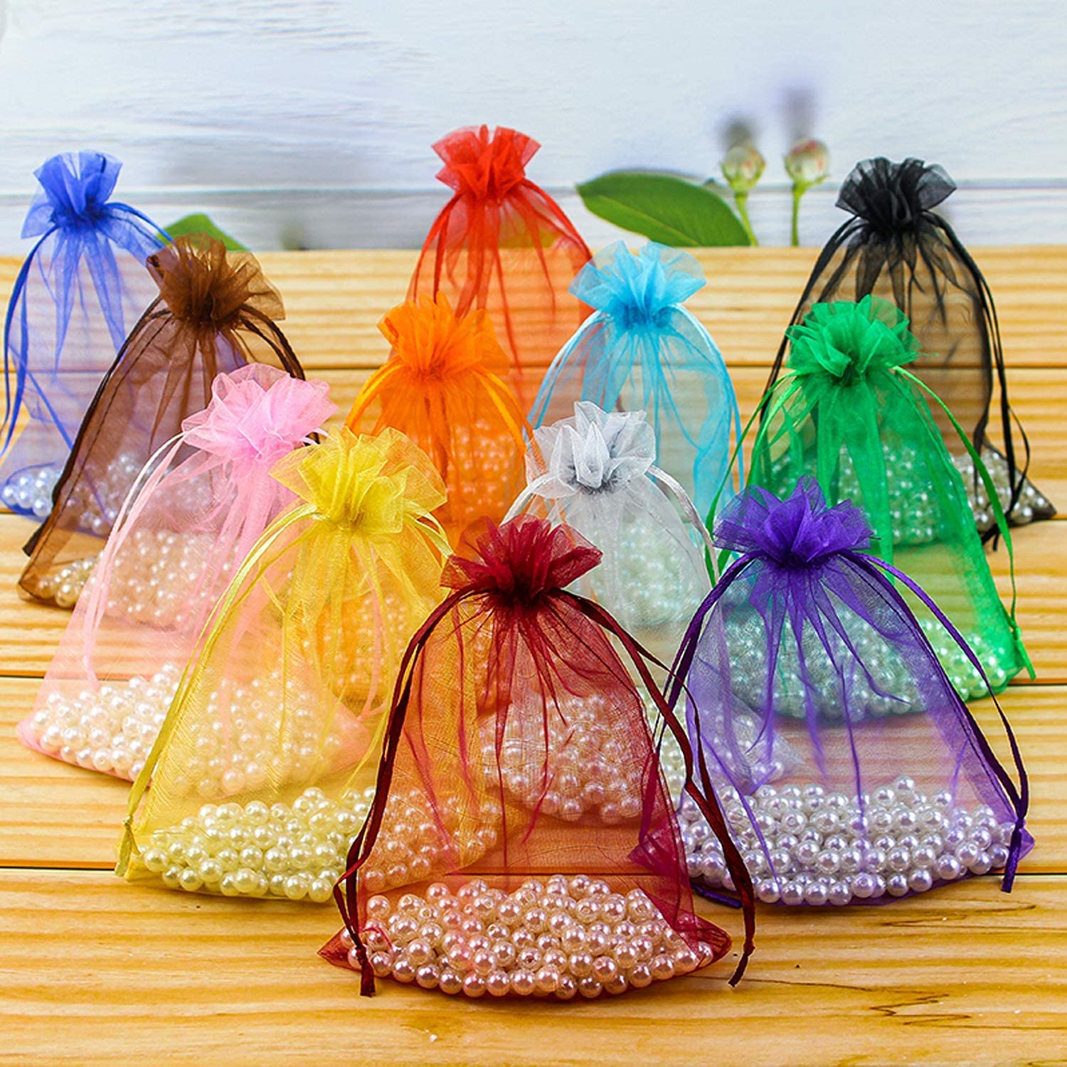 100 Sacchetti Regalo Organza 10x15 Cm - Per Matrimoni, Bomboniere, Gioielli - Foto 3