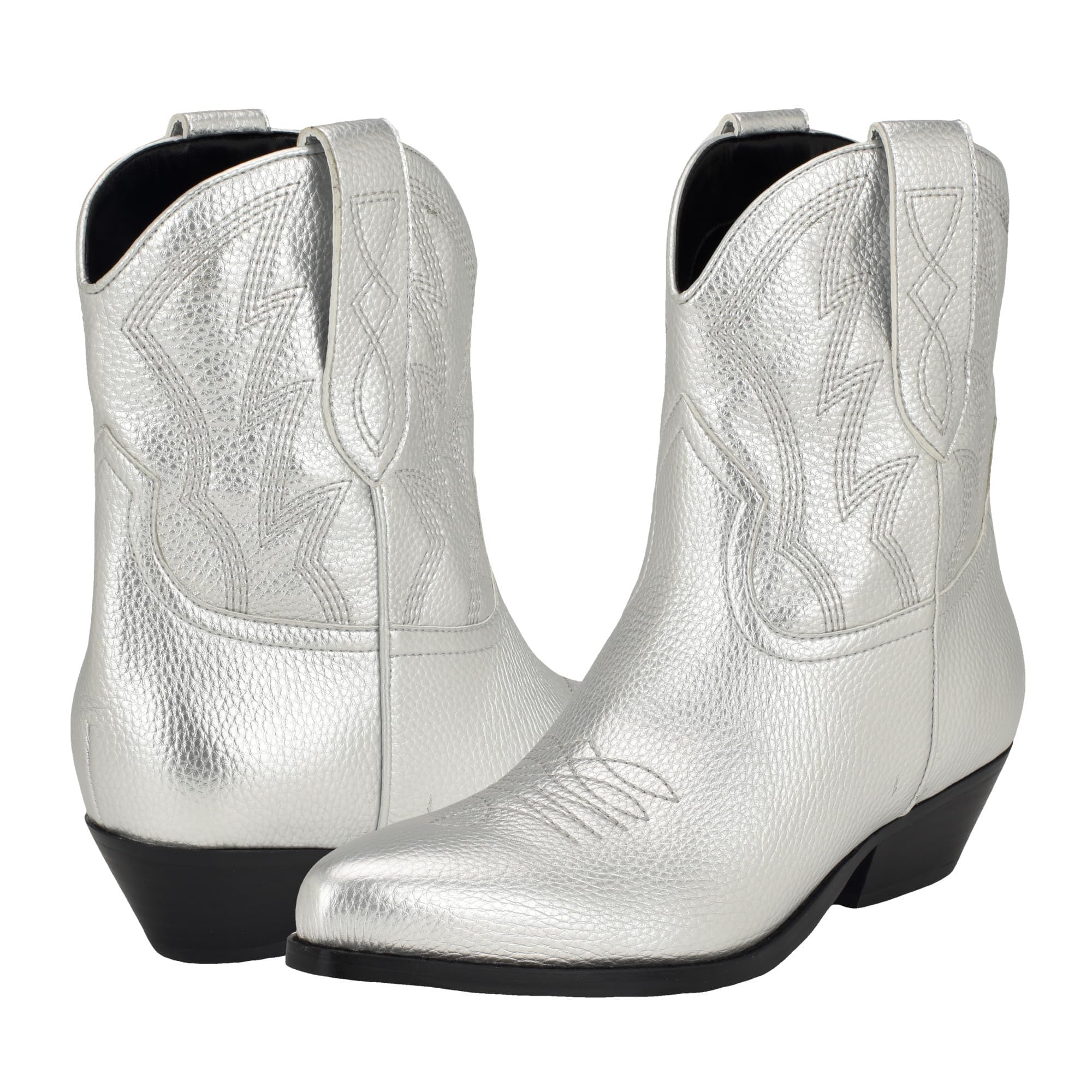 GUESS Women's Ginette Ankle Boot, Silver 040, 8 UK
