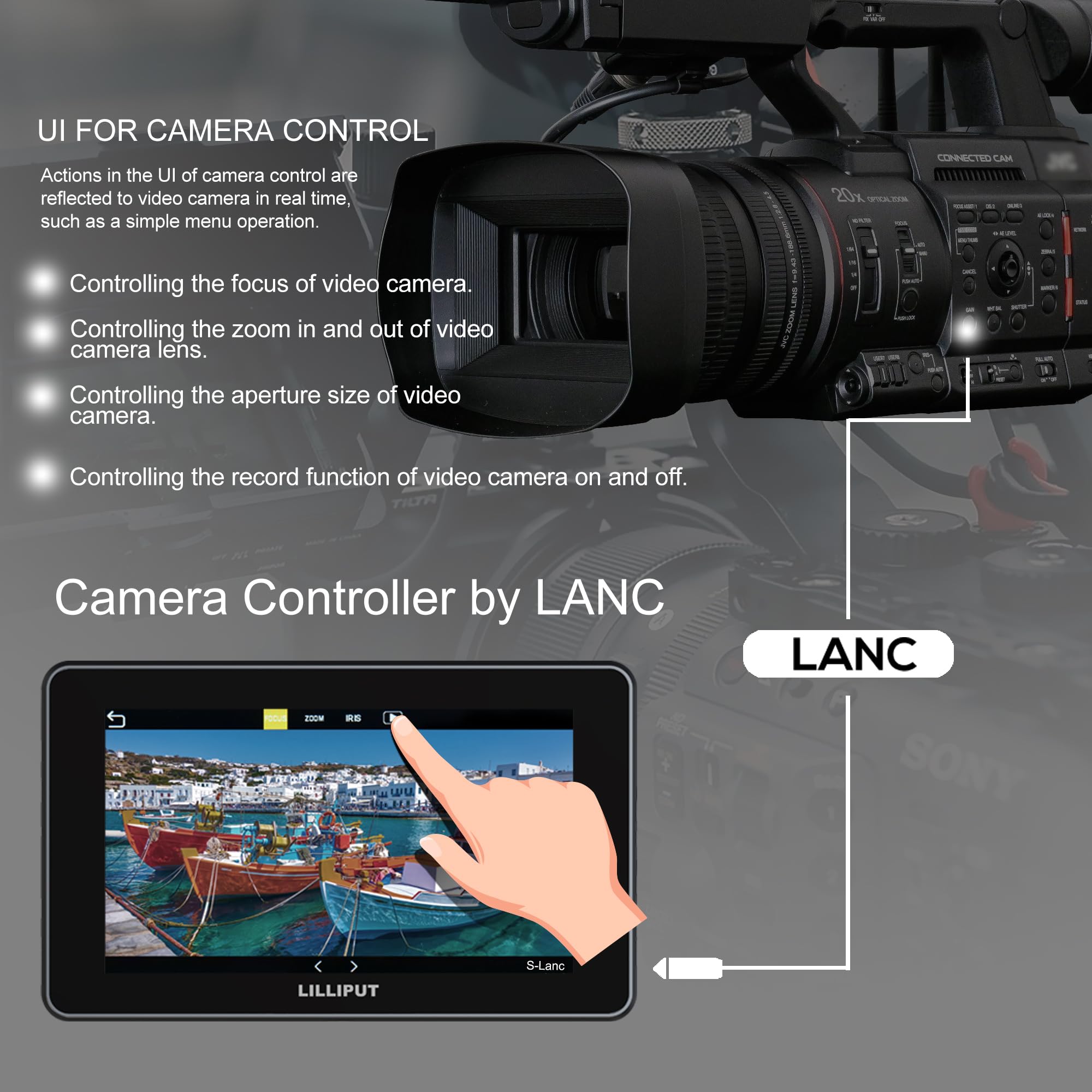 LILLIPUT HT5S 5,5" FHD IPS caméra Moniteur 2000NITS, DSLR Moniteur de Champ de caméra, ekran dotykowy Kamera Field Monitor HDMI SDI 3D-LUT HDR 1920 x 1080