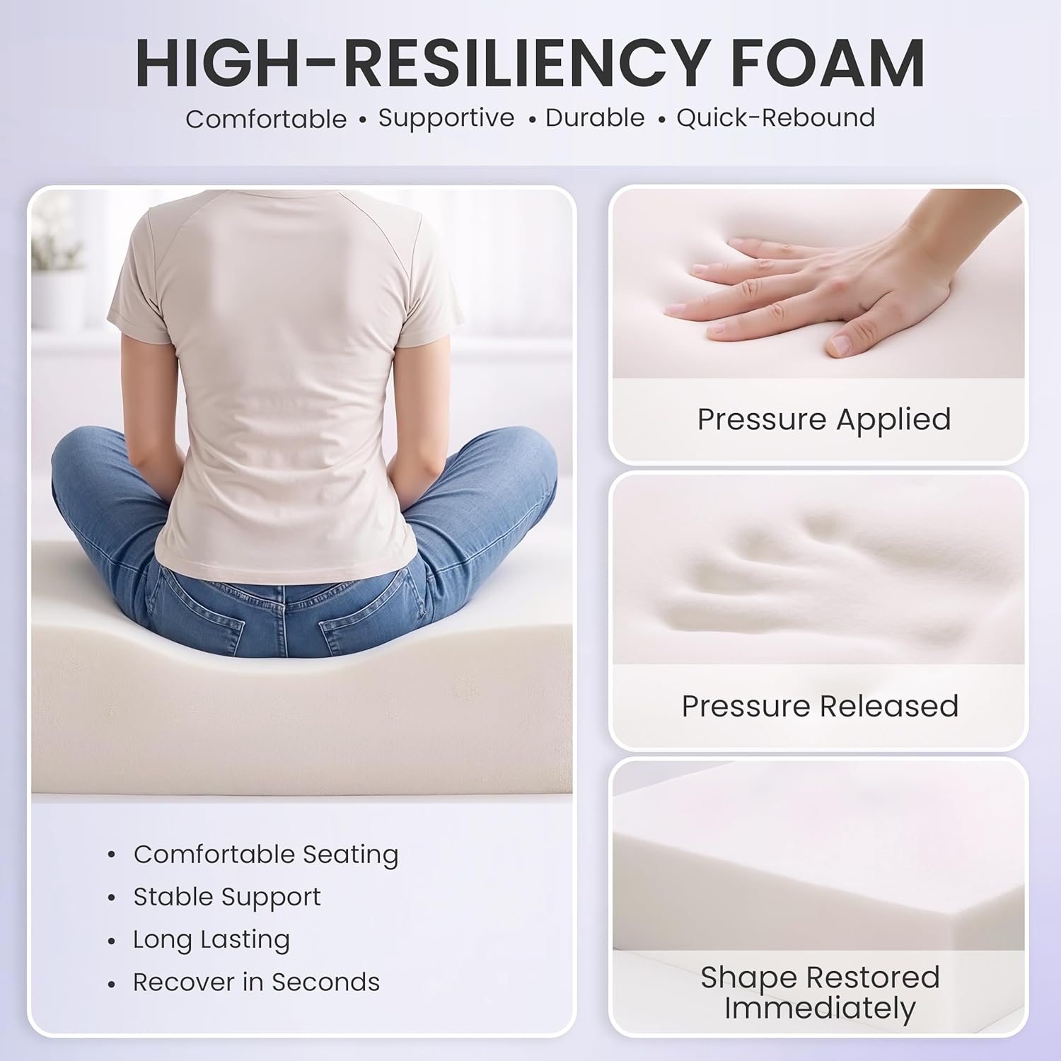 Crestlive 50x20 Inch Adirondack Chair Cushion with Headrest, Water Repellent, Fade Resistant, High Back Outdoor Rocking Chair Cushion for Patio, Black White Stripe