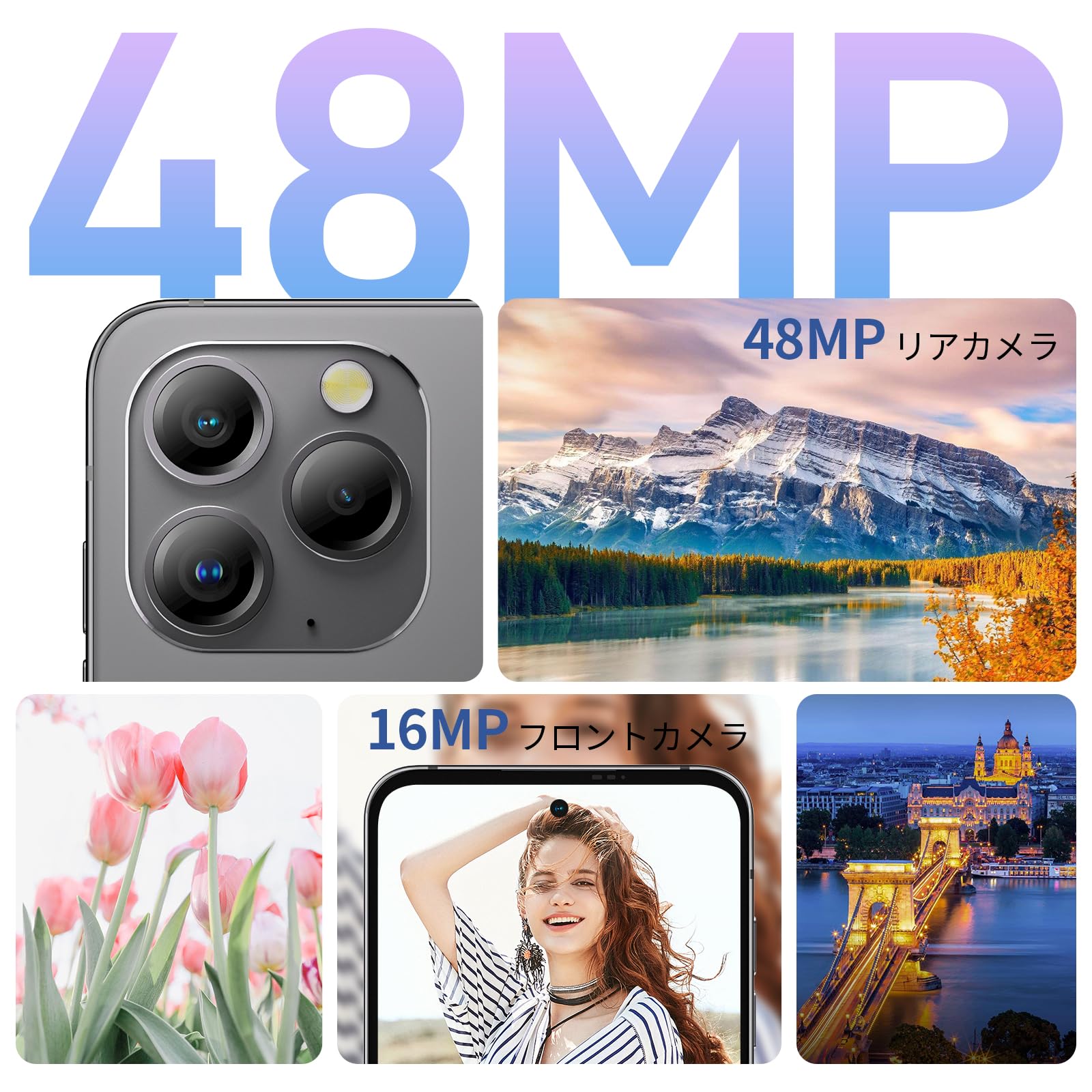 Amazon | 【2023 新登場 スマホ】Blackview A96 SIMフリー スマホ 24GB