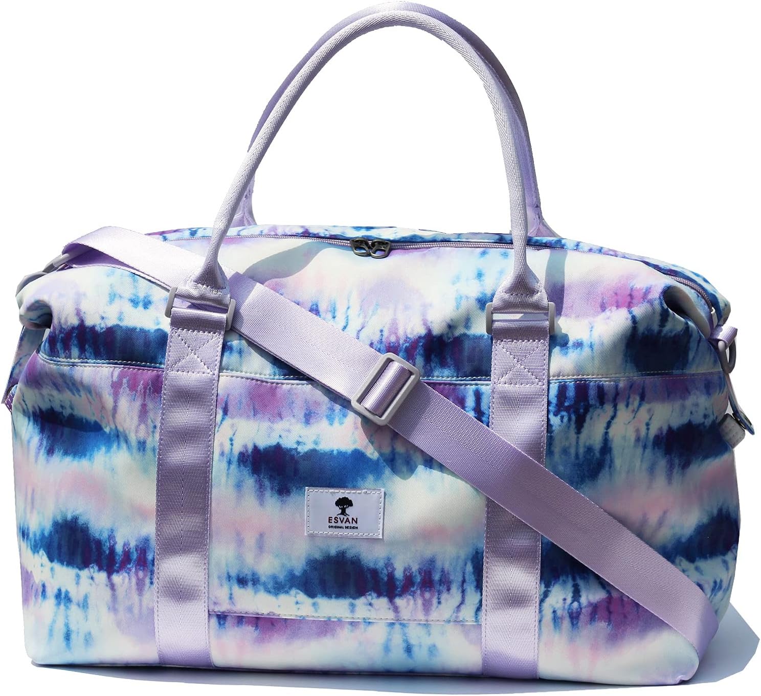 ESVAN Travel Tote Duffel Gym Bag,Weekender Overnight Carry-on Tote Crossbody Bag with Wet Pocket and Trolley Sleeve Upgraded - Image 7