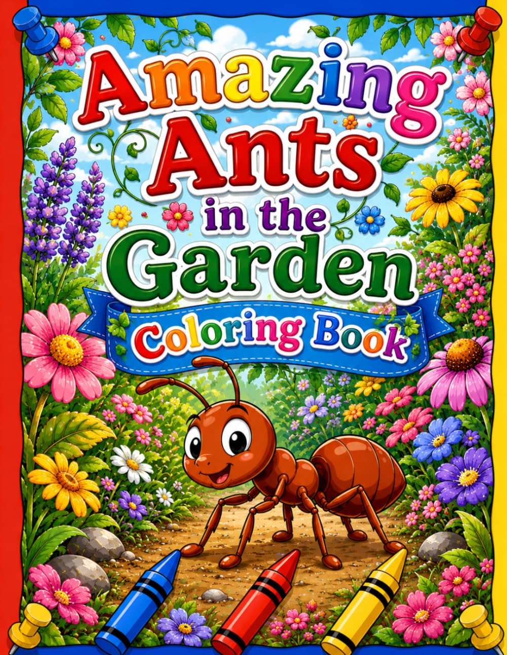 Amazing Ants İn the Garden Coloring Book: Easy Ant Coloring Pages for Kids Ages 4-8 | Cute Garden Ants, Nature Fun and Relaxing Coloring Activities