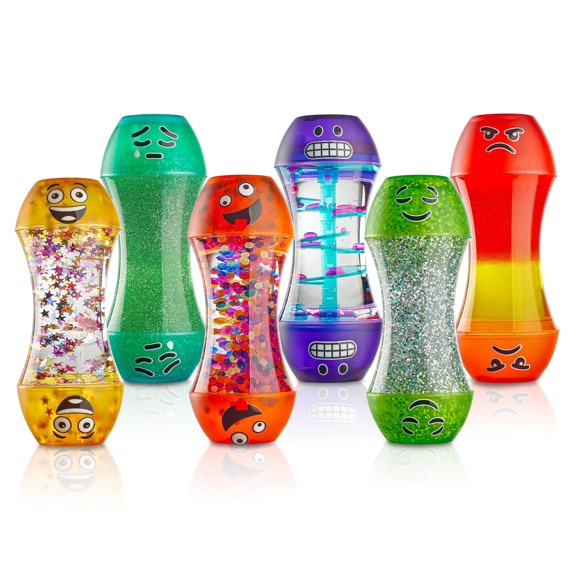 Special Supplies Liquid Motion Bubbler Toy Cool Emotion Tubes 6-Pack Colorful Hourglass Timer with Droplet Movement, Bedroom, Sensory Play, Cool Home