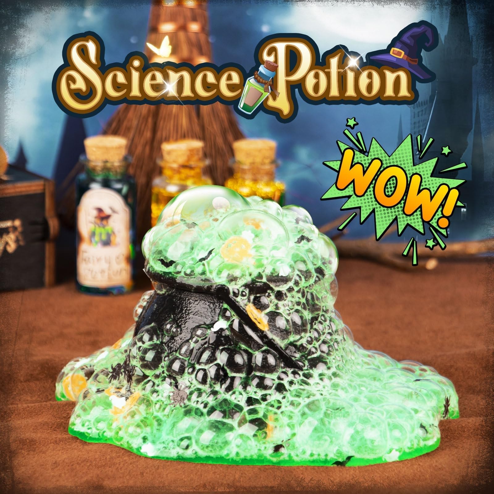 Mostof Kit di pozioni da mago per bambini, miscela 20+ pozioni magiche da fata con calderone magico, giocattolo creativo regalo di compleanno