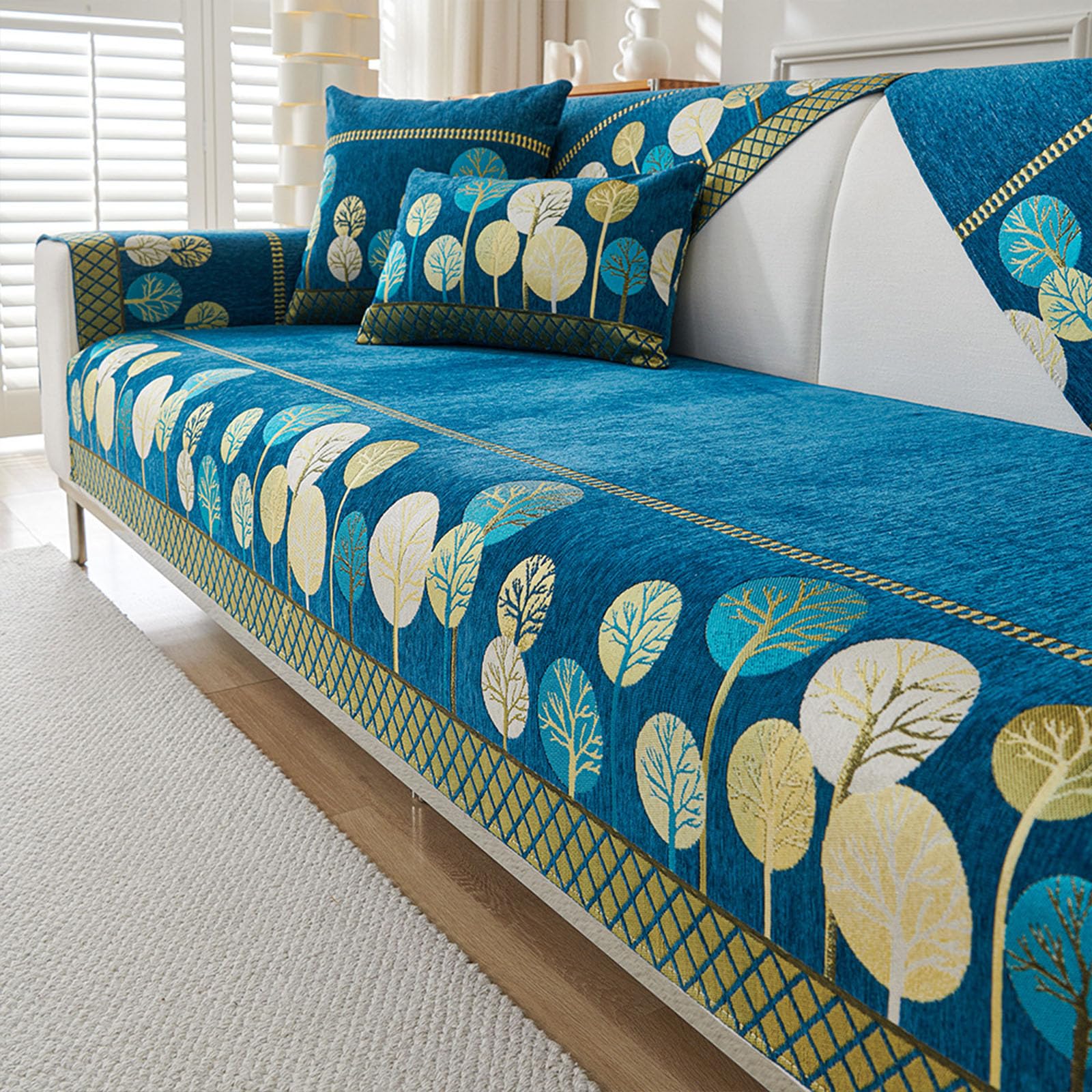 Coussin de canapé en chenille de luxe 90x240cm couvre-siège moderne