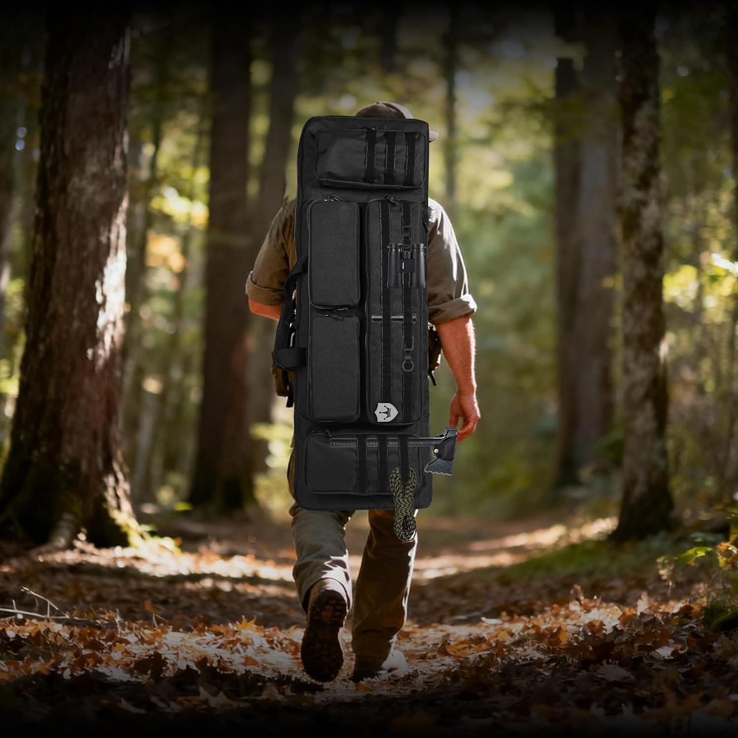 42'' Soft Double Rifle Bag,Tactical Rifle Long Gun Case,Rifle Backpack with 4 Inner Pistol Pockets and Molle System for Range Hunting Shooting
