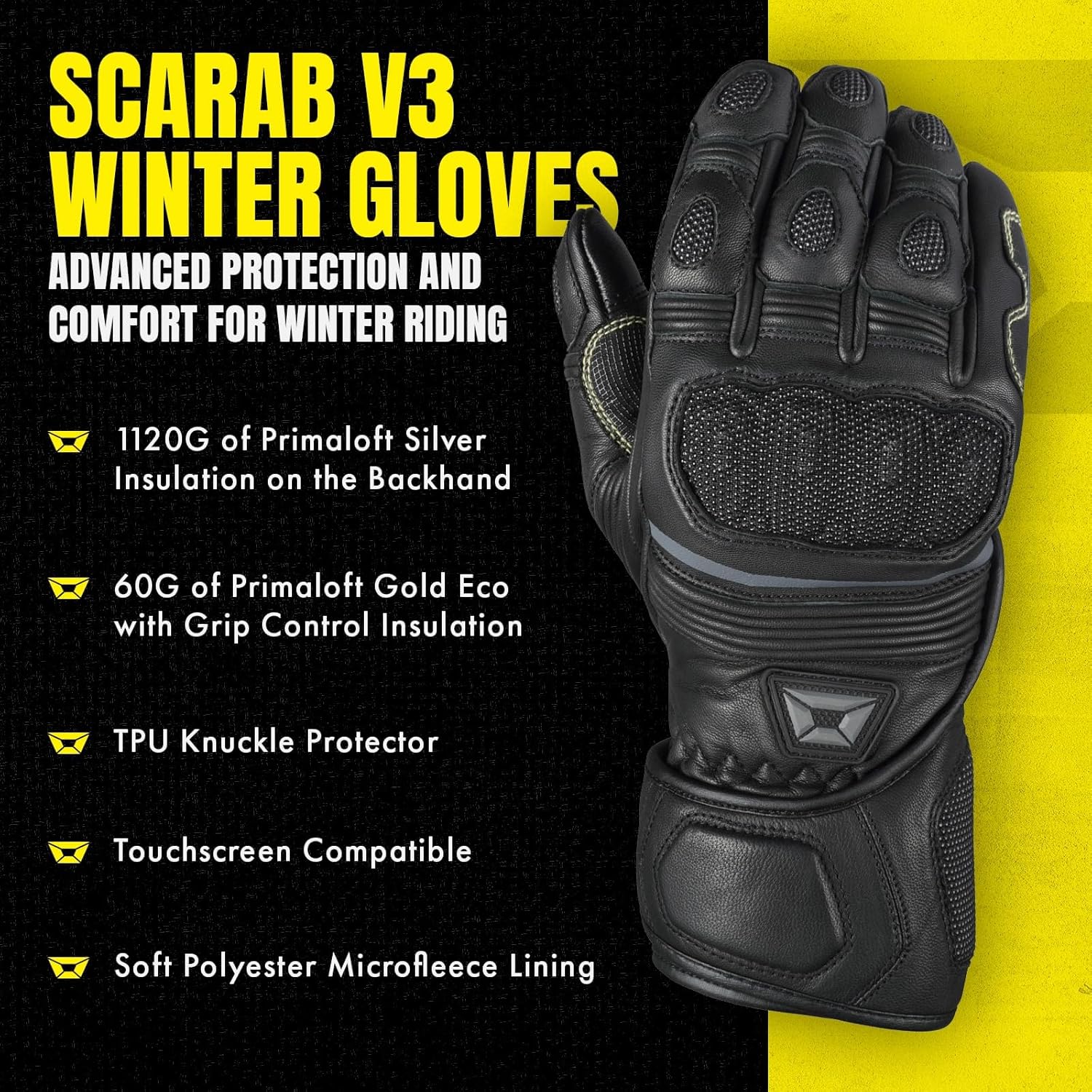 cortech Scarab V3 Winter Motorcycle Gloves
