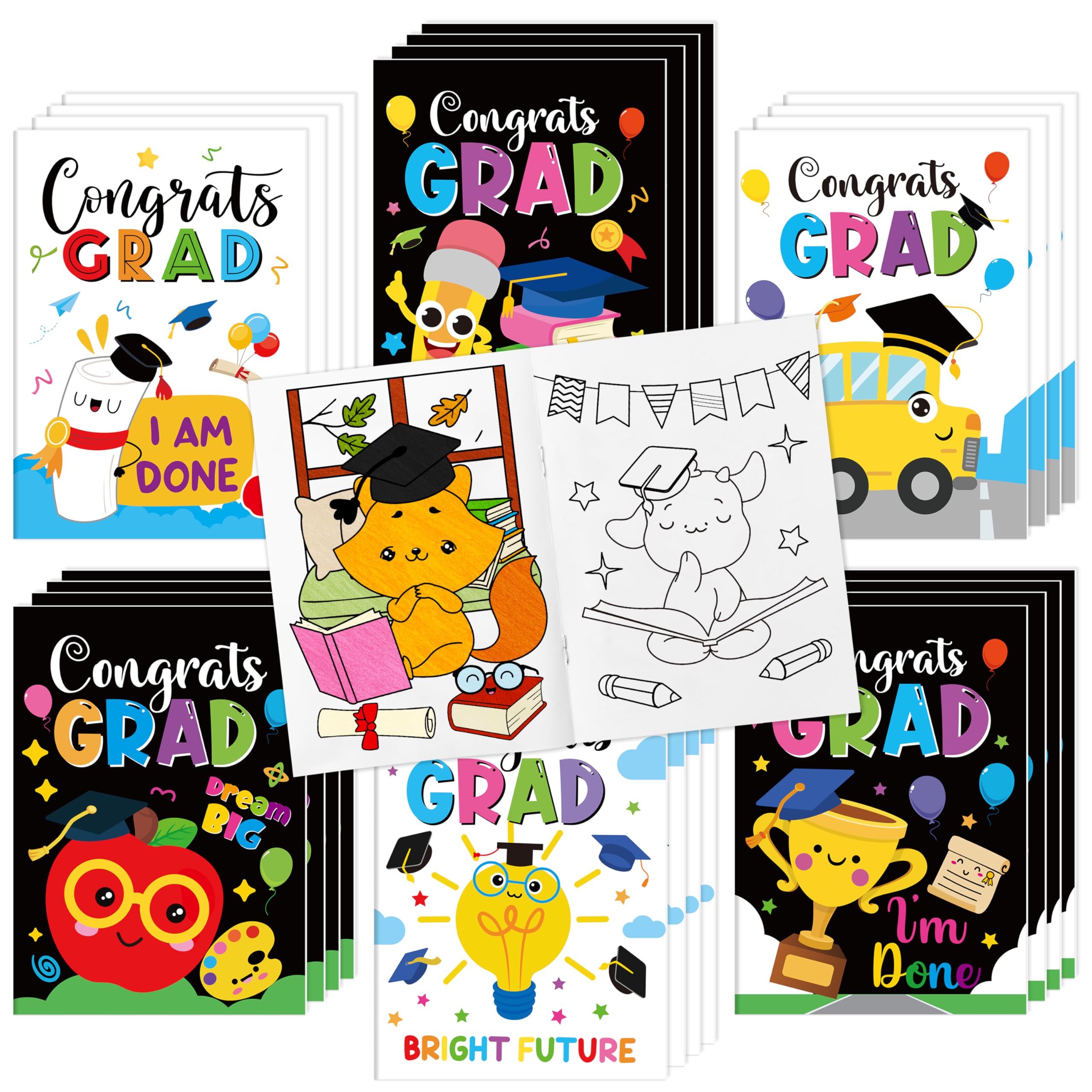 Bulk Graduation Coloring Books - 24 Pcs Kindergarten Graduate Mini DIY Books for Kid Preschool Congrats Grad Coloring Booklet for School Grad Ceremony Party Favor School Classroom Gift Goodies Stuffer