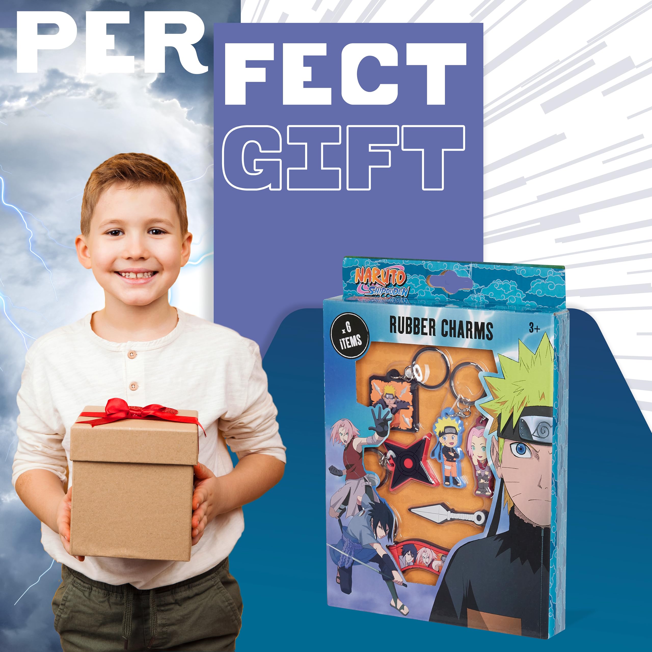 Naruto Portafoglio Bambini e Portachiavi Anime - 6 Portachiavi Bambini Gadget Regalo da Collezione (Set Portachiavi)