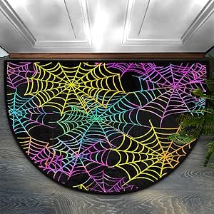 Amazon.com: Half Round Door Mat Rainbow Spider Web Abstract Half Moon ...