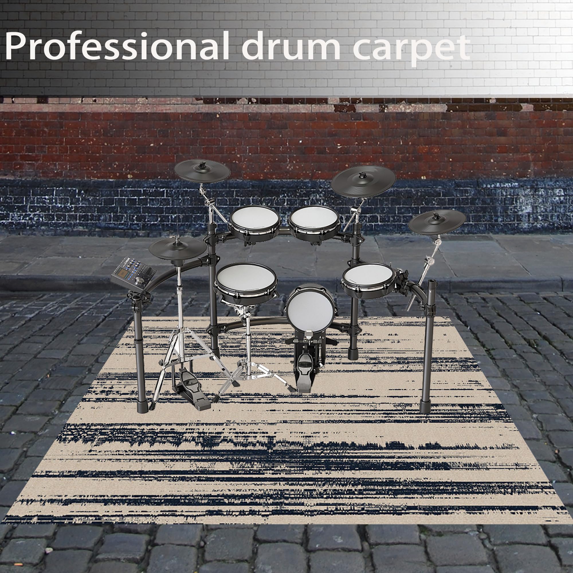 Alfombra Bateria Electronica Antideslizantes Alfombra Tambor 140 x 90 cm | Antivibracion, Insonorizada Alfombras Acusticas para Kits de Batería Acústica Electrónica Caja Y Instrumentos Musicales