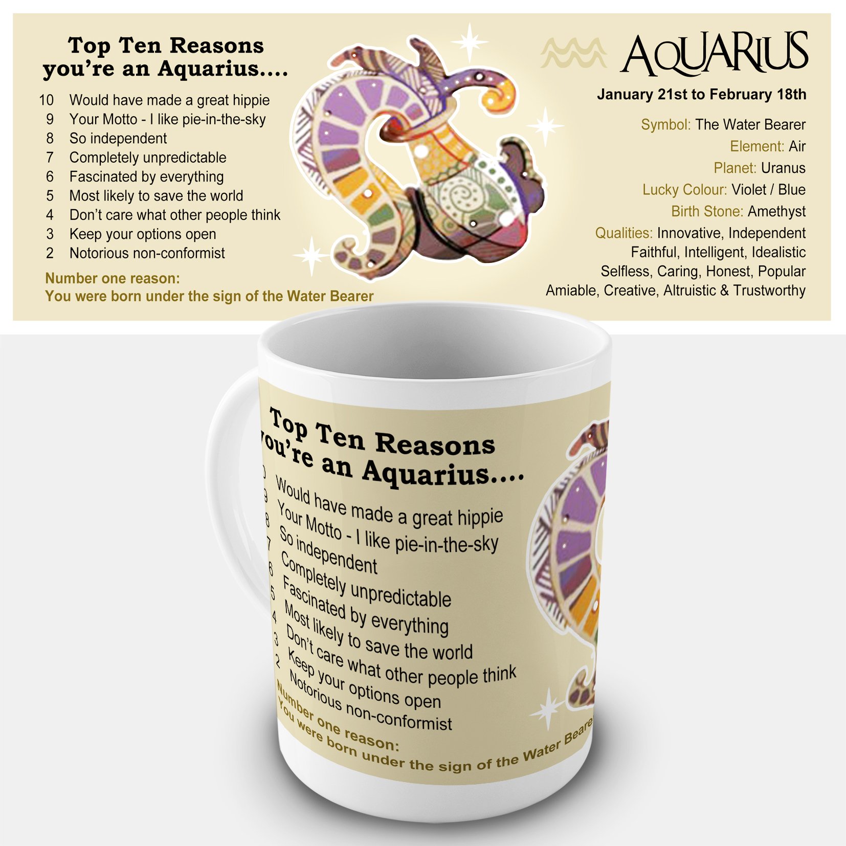 Aquarius Zodiac Gift Mug