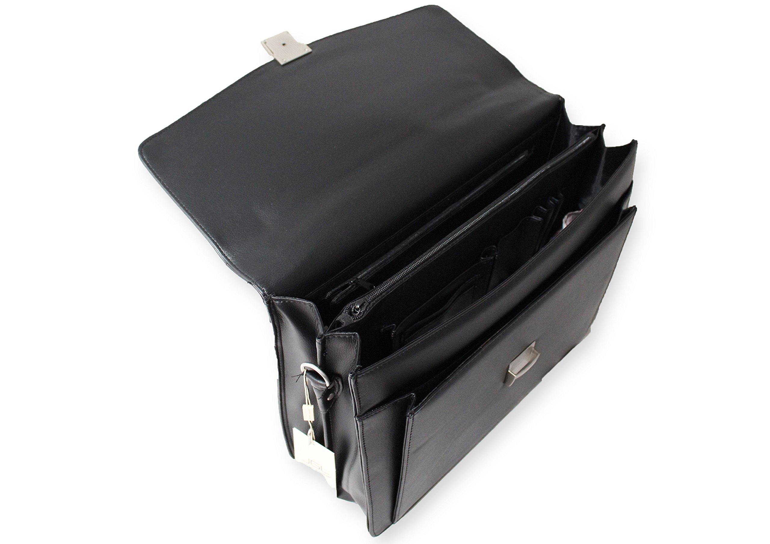 Bolsa de Trabajo de Oficina Profesional Maletín de Documentos Cuero Ecológico (Negro MA32)