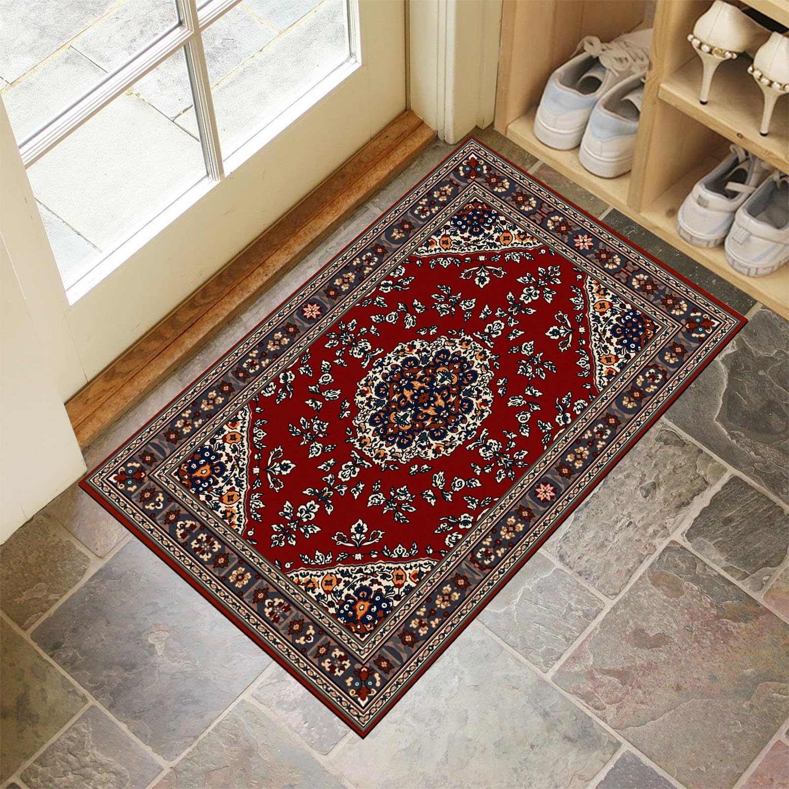 Tapis de porte motifs traditionnels antidérapant et absorbant