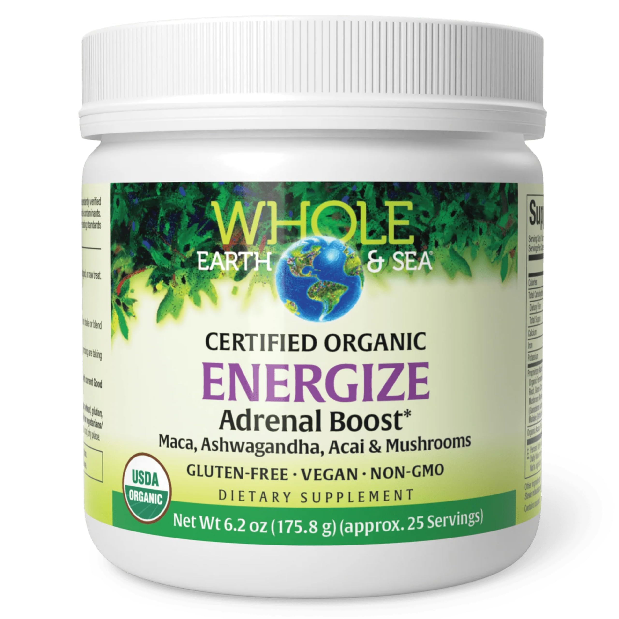 Whole Earth & Sea from Natural Factors, Energize Adrenal Boost with Maca Root, Ashwagandha & More 6.2 oz Powder
