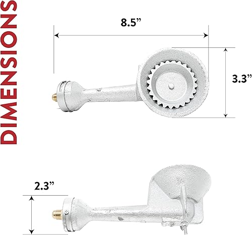 Miniatura 9 de GAS ONE cabeza de hornilla redonda de alta presión, de hierro fundido, con orificio de ajuste de latón.