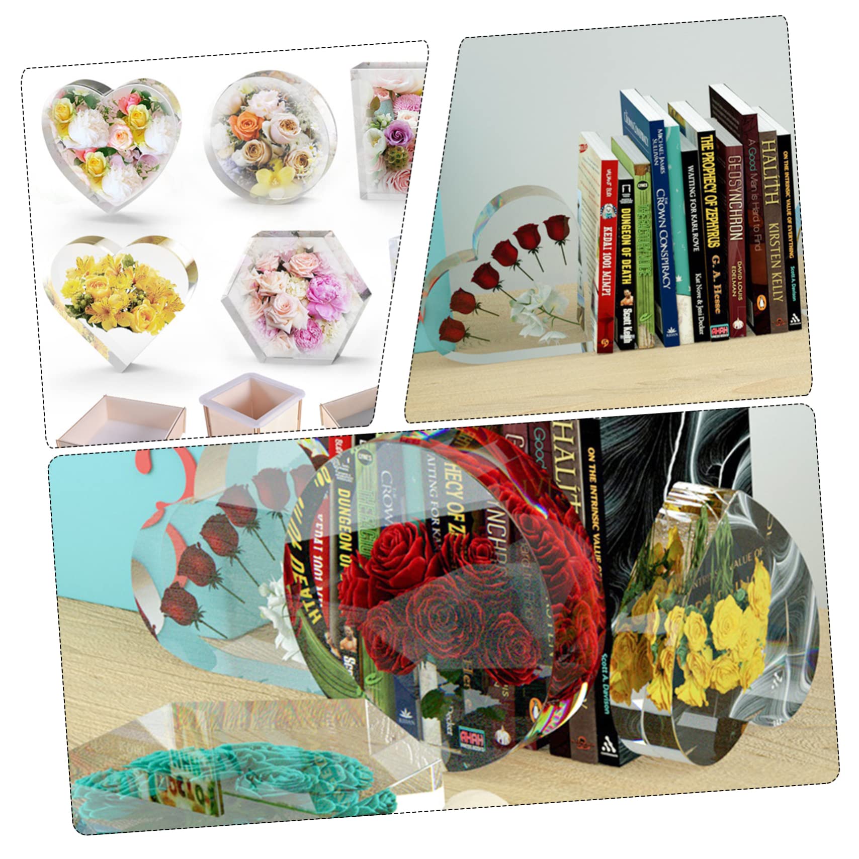 Didiseaon 2piezas Molde De Silicona De Corazón Para Molde Reutilizable Para Decoración Del Hogar y Soporte De Libros