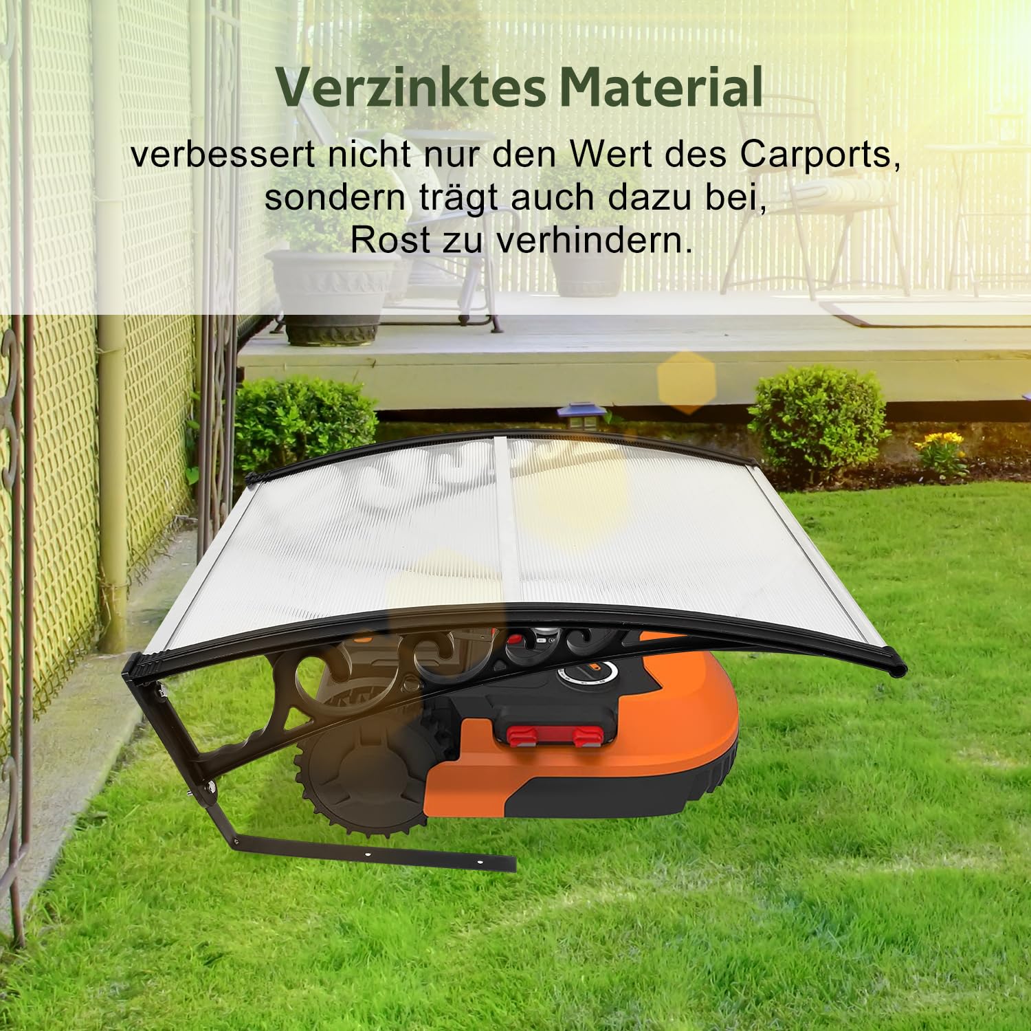 Garage pour robot tondeuse, en plastique polypropylène, abri de pluie protégé contre les UV pour robot tondeuse, protection contre les intempéries, 106 x 87 x 50 cm, blanc