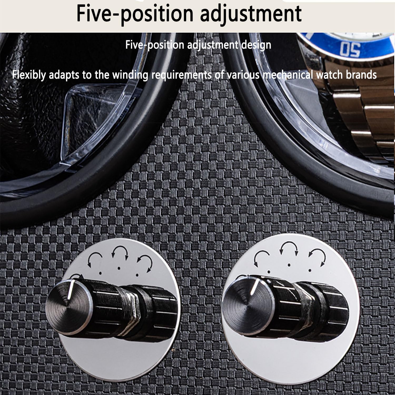 Caja Giratoria Automática para Relojes De Madera, Caja Giratoria Automática para Relojes con Iluminación Ambiental LED, Control Ajustable En 5 Niveles para Relojeros Y Relojerías