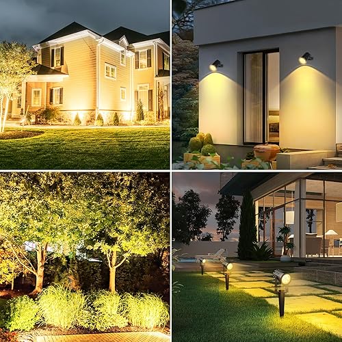 Miniatura 7 de T-SUNUS - Foco solar para jardín al aire libre, 4 en 1, luces solares IP65, impermeable, cable de 9.8 pies, panel solar separado de 5 W,