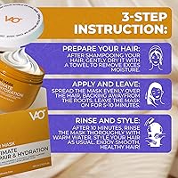 Vista 6 de VAO Mascarilla capilar acondicionadora profunda para cabello dañado, mascarilla hidratante para cabello seco dañado con aceite de argán, manteca