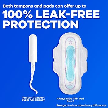 Tampax Pocket Pearl Tampons, with LeakGuard Braid, Regular Absorbency, Unscented, 48 Count Total (3 Packs of 16) - Packaging May Vary
