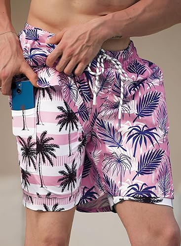 Miniatura 3 de Mainfini Bañador de compresión para hombre, Hoja de coco y plátano