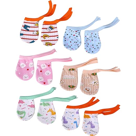 Cotton Mittens Pack of 6 pairs 0-6 months