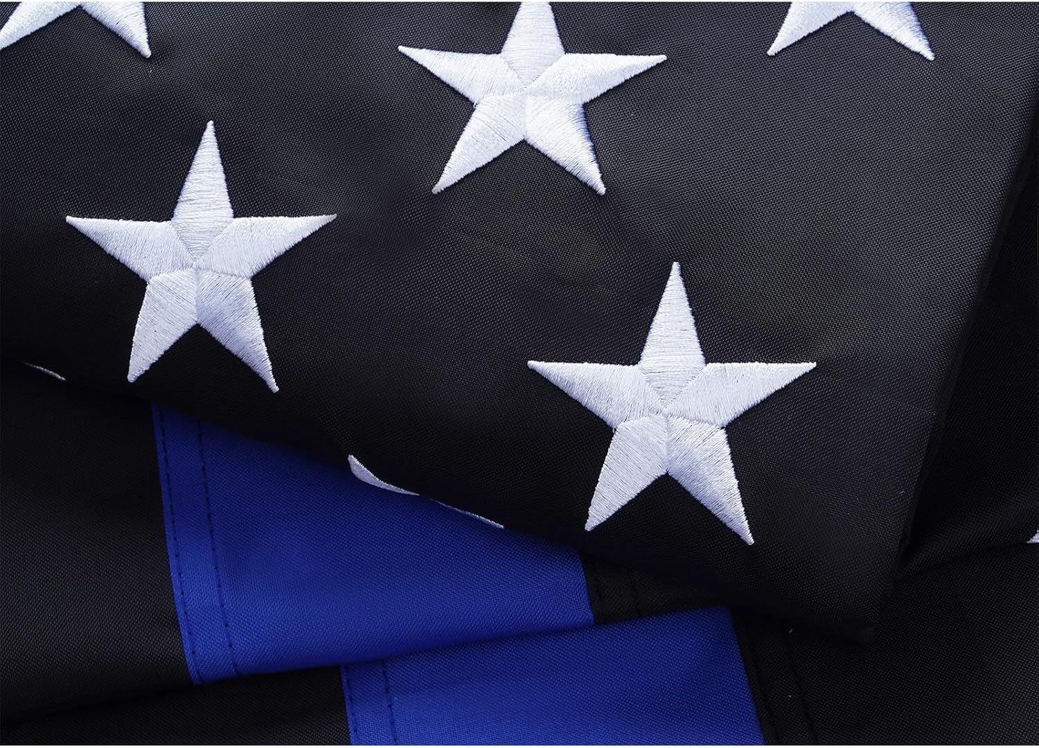 Thin Blue Line Flag 4x6 Ft Outdoor Embroidered Star Police Flag Heavy Duty Back the Blue Flags High Wind Blue Lives Matter Flags with 2 Brass Grommets