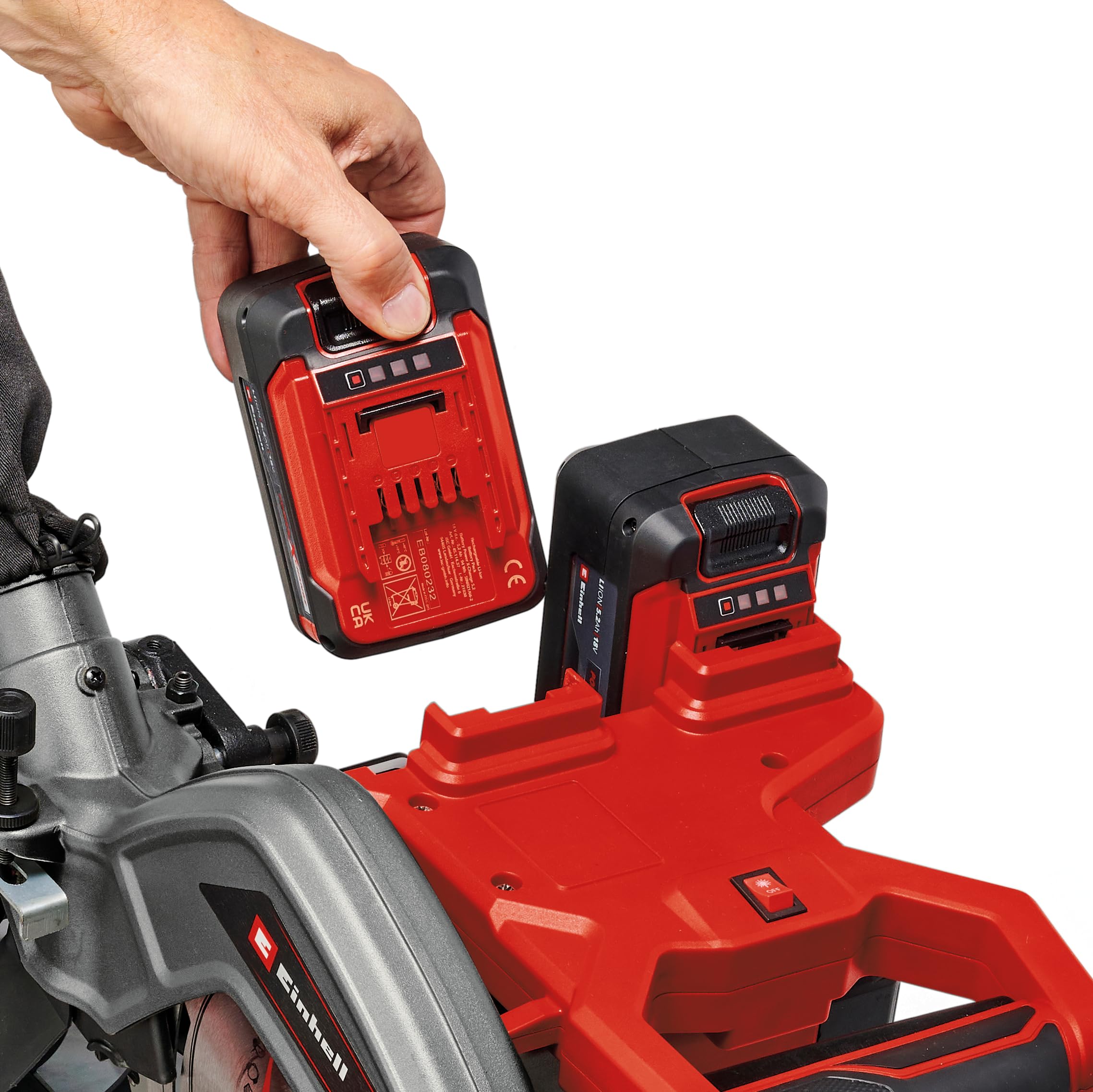 Einhell Batteria Radiale Sega troncatrice/troncatrice TE-SM 36/8 L Li Solo Power X-Change (36 V, profondità di taglio massima/larghezza: 65 mm x 305 mm, Ø216 mm, testa per sega inclinabile, senza