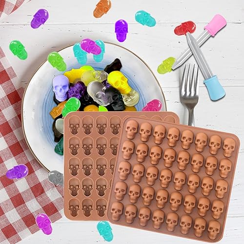 Generic 2 moldes de silicona marrón para caramelos, 80 cavidades, antiadherentes, resistentes al calor y al frío, fáciles de usar, perfectos para